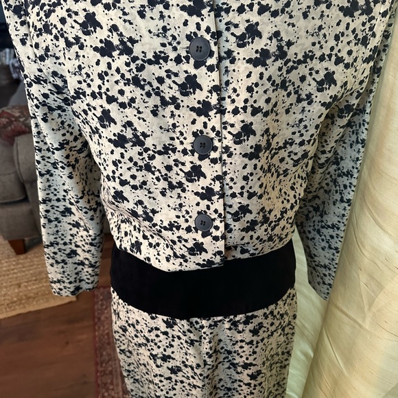 St Gilliam by Kay Unger silk dress faux suede size 6 vintage - Picture 4 of 6